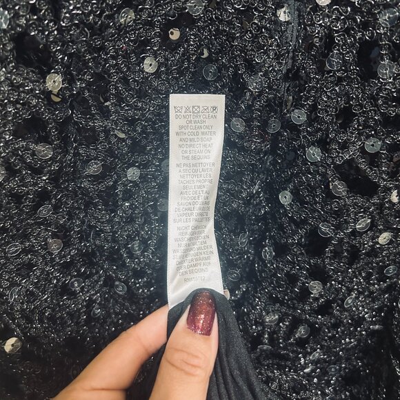 ADRIANA PAPELL Women's Black Elegant Sequin Dress - Picture 4 of 5